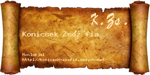 Konicsek Zsófia névjegykártya